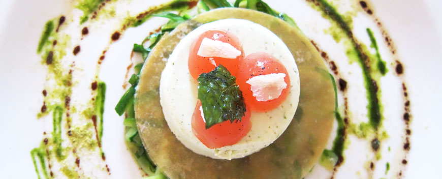 Tomato Terrine Green Tabouleh Salad