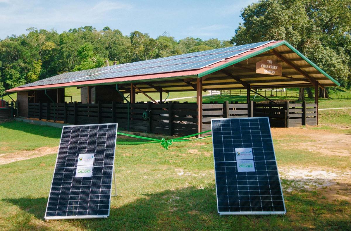 Solar panels at chaa creek help conservation efforts