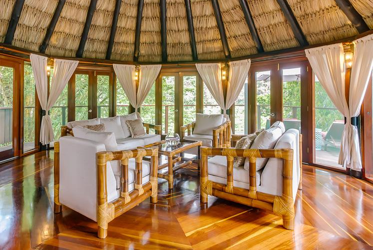 Belize treetop jungle villas chaa creek living room