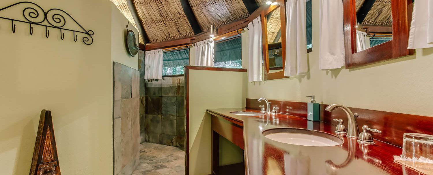 belize garden suite bathroom at chaa creek resort