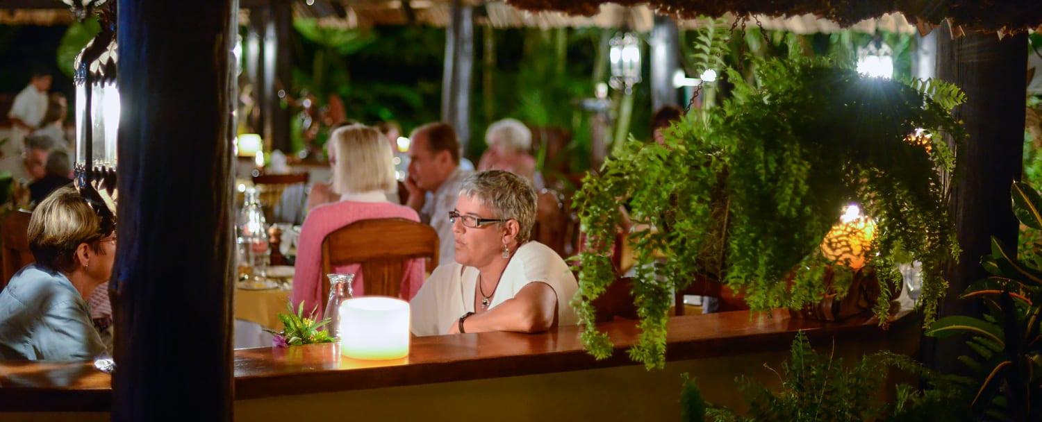 exterior shot of open air dining in belize at chaa creek