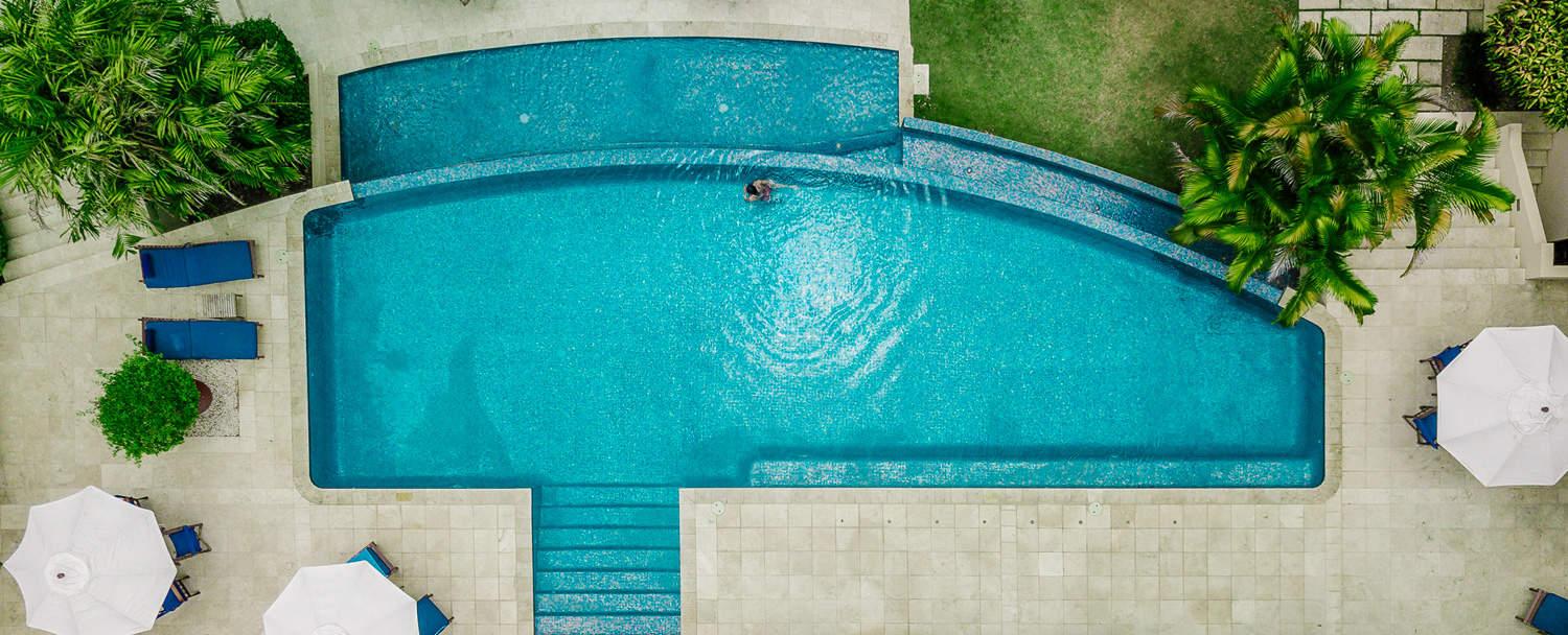 chaa creek belize resort infinity swimming pool aerial photo