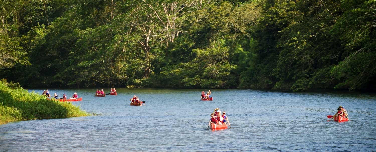 Belize Canoeing Tours with a group at Chaa Creek Resort