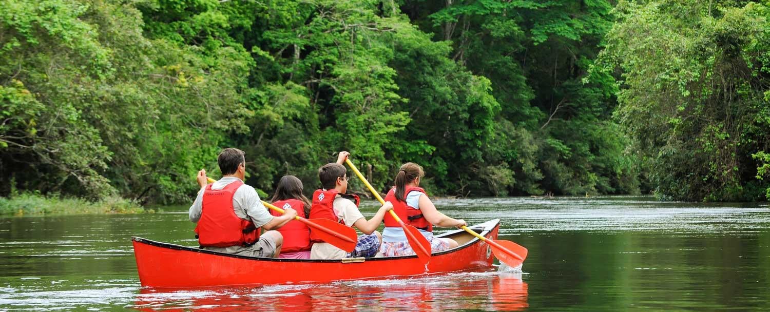 Belize Canoeing Tours with a family at Chaa Creek Resort