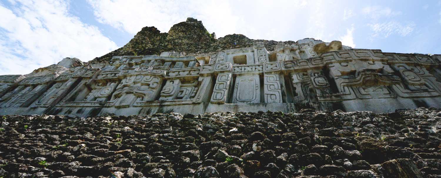 Xunantunich Mayan Ruins glyphs at El Castillo