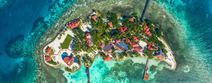 Aerial photo of Ray Caye Private Island Resort