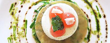 Tomato Terrine Green Tabouleh Salad